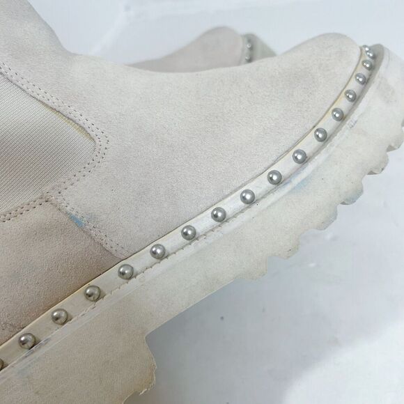 Vince Camuto Meenday Women's Chelsea Boot Lug Sole Cream Suede Size 9 - Picture 5 of 8